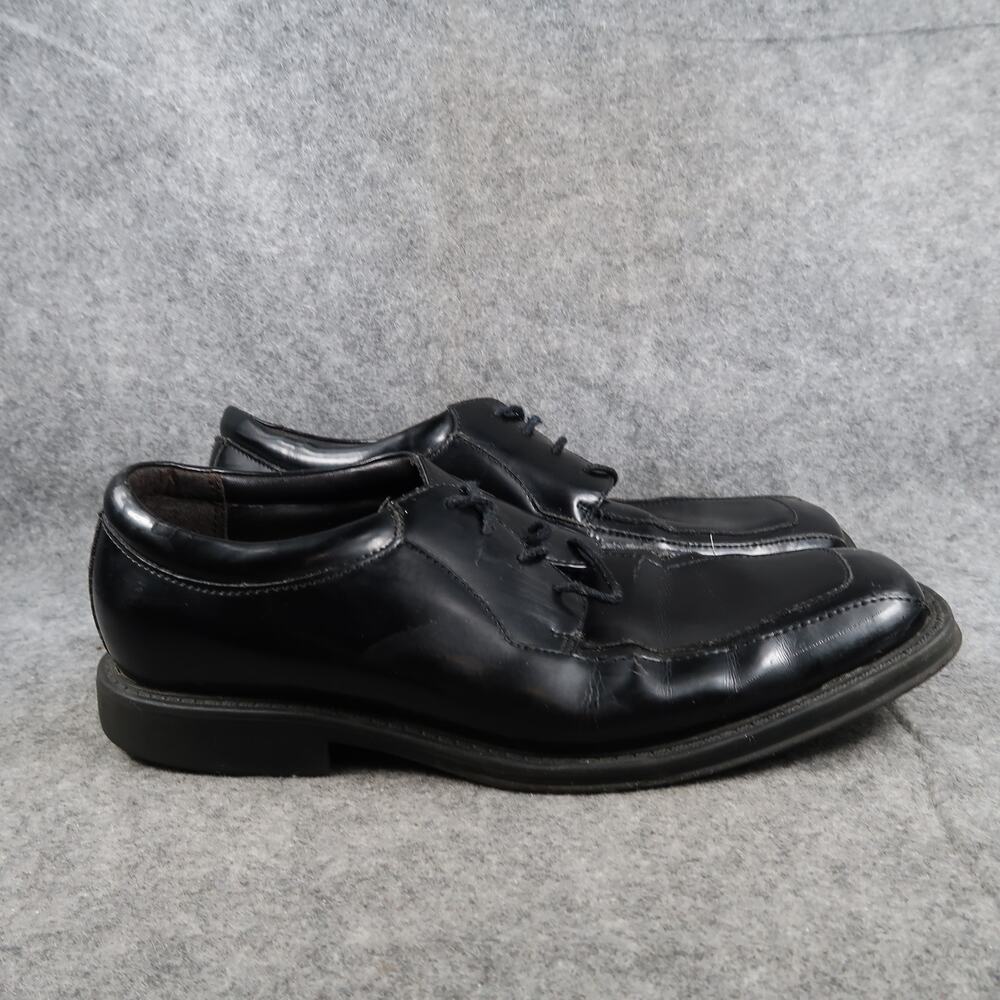Axcess Shoes Mens 9 Derby Oxfords Black Square Toe Dress Formal Patent Retro